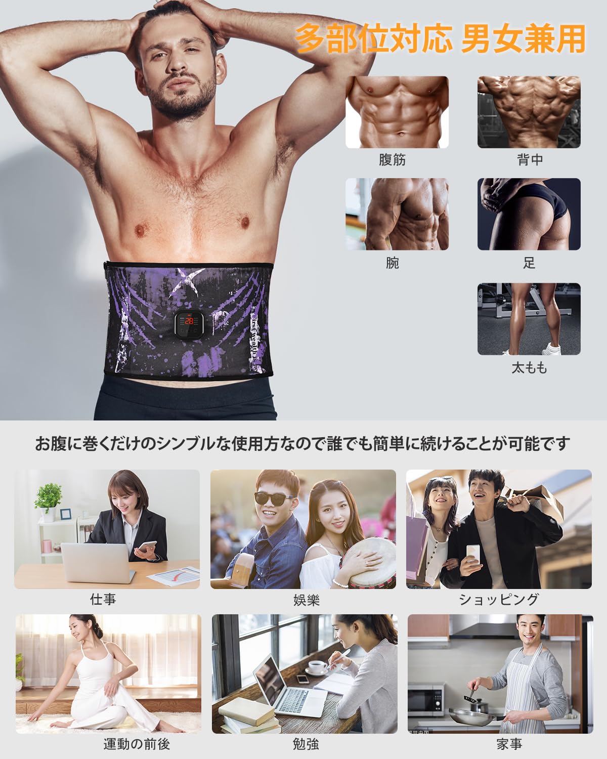 Amazon.co.jp: 【2025全新モデル 洗えEMS腹筋ベルト】ジェル